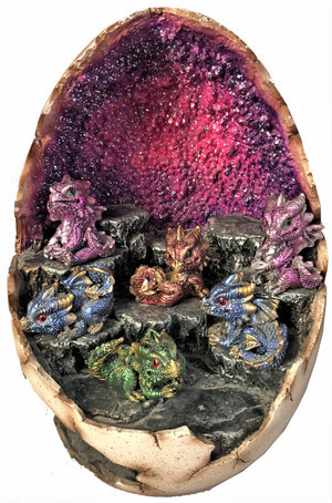 Sparkly Pink Dragon Egg LED Display Stand (dragons not included approx. 25x17x17cm)