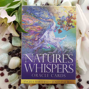 Nature’s Whispers Oracle Cards boxed set – front cover with oracle deck design