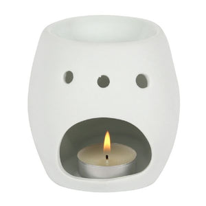 White Matt Skull Oil Burner