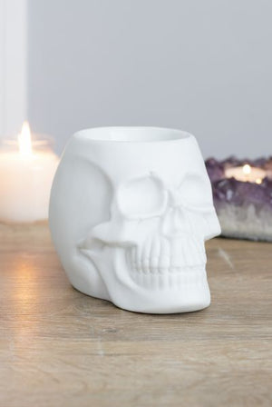 White Matt Skull Oil Burner