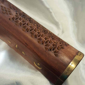 Wood & Brass Box Incense Holder (Teak)