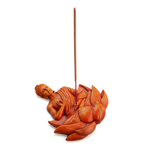 Orange Lotus Buddha Incense Holder