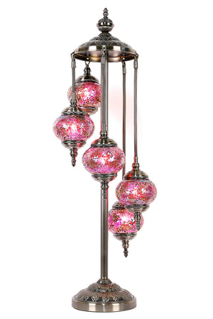 Pink 5 Tier Turkish Style Mosaic Lamp
