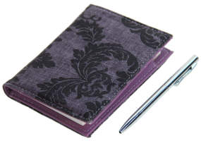 Fabric Notebook with Pen (approx. 8.5x11.5x2cm)