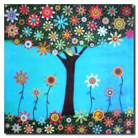 Bejewelled Tree Canvas (approx. 40x40x2cm)