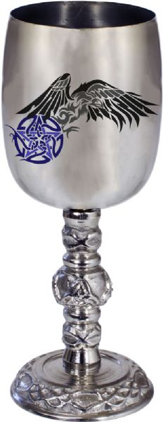 Raven Pentacle Chalice (Stainless Steel)