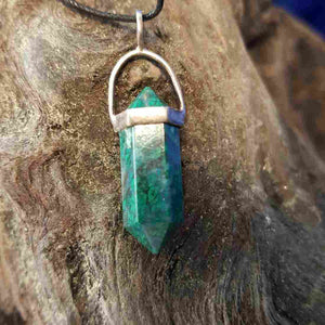 Chrysocolla Point Pendant (sterling silver)