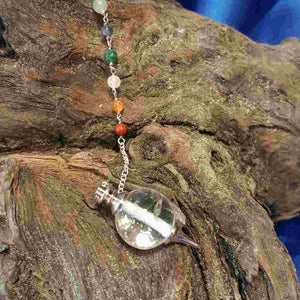 Quartz Ball Pendulum with Chakra Beads (assorted)