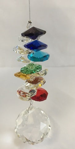 Chakra Hanging Faceted Prism (30mm)