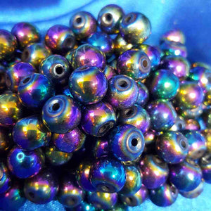 Electroplated Magnetic Hematite Bead (8mm)