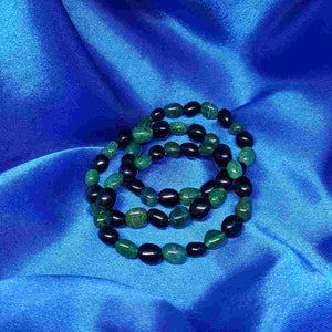 Fuschite & Obsidian Bracelet