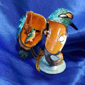 Kingfisher Trinket Box with Pendant
