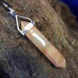 Moonstone Point Pendant set in sterling silver