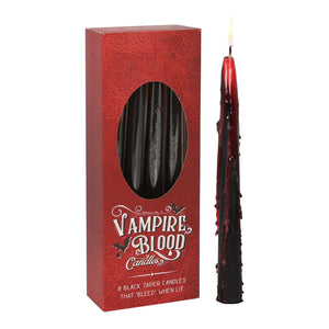 Vampire Blood Taper Candles Box Of 8 (approx. 2 hr. burn time 21.5x2cm)