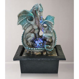 Dragons Water Feature (Lights Up. approx. 21.5x19x29.5cm)