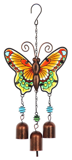 Yellow Butterfly 3 Bells Wind Chime (approx. 36x16x3cm)