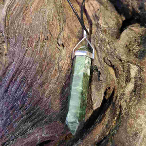 Seraphinite Point Pendant (assorted. sterling silver)
