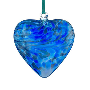 Shades of Blue Hand Crafted Friendship Heart (glass. approx. 12cm)
