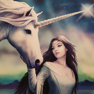 North Star Unicorn Canvas by Anne Stokes