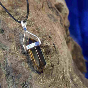 Smokey Quartz Point Pendant (sterling silver) small