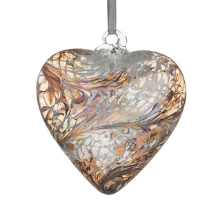 Pastel Gold Hand Crafted Friendship Heart (glass. approx. 12cm)